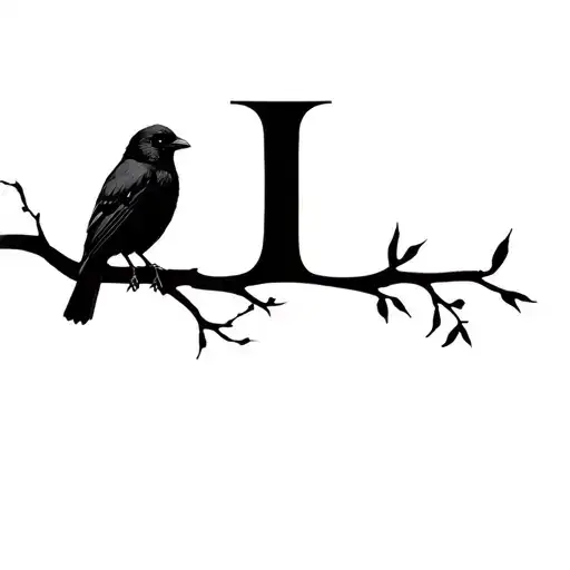 Cursive R L Blackbirds Sitting