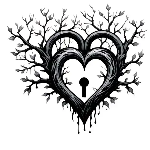 Tree Heart Shaped Lock