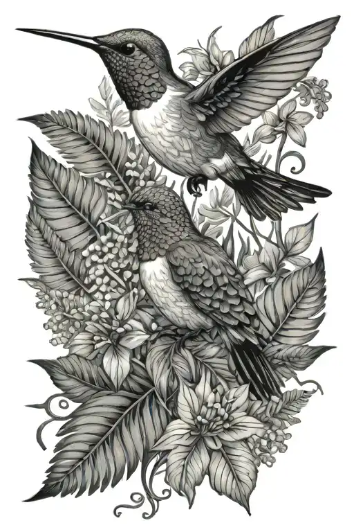 Hummingbird And Fern