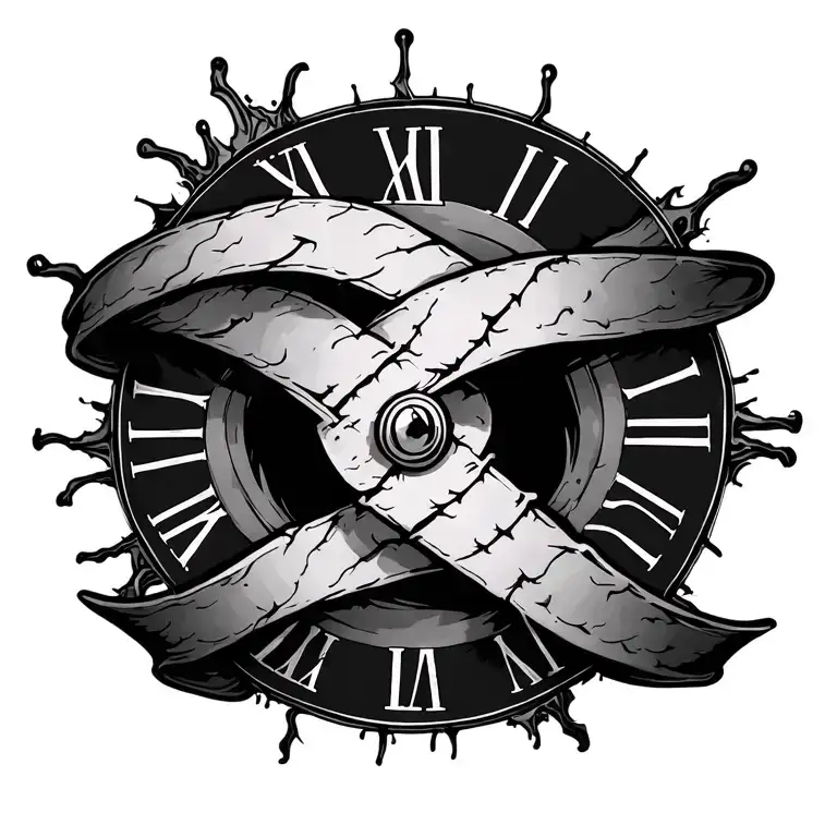 Curved Line Incision Scar With Roman Numerals As The Stich Marks