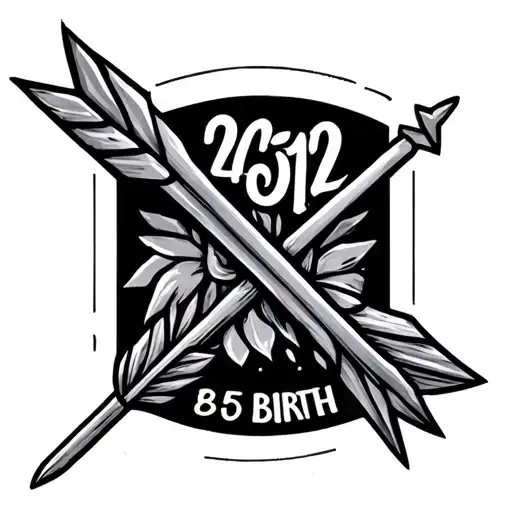 Arrow With Date Of Birth