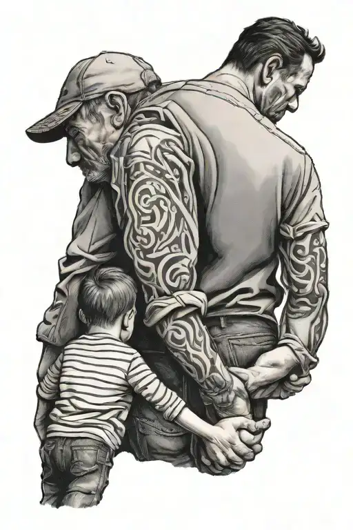 Father And Son Holding Hands