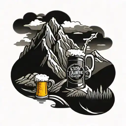 Beer Mountains Heavy Metal Funny Bavaria