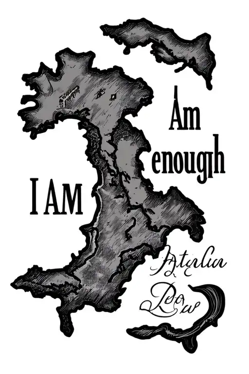 Italian Travel Tattoo With Words I Am Enough