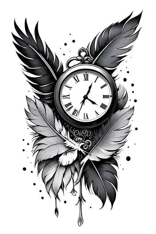 Clock Feathers Unconditional Love Grief