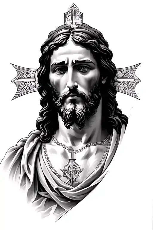 Realism Jesus Christ Tattoo Design