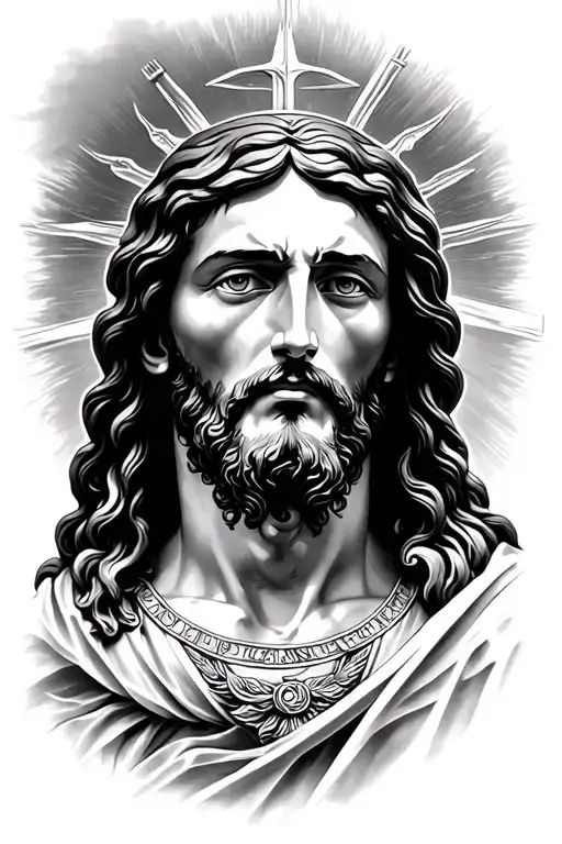 Realism Jesus Christ Tattoo Design