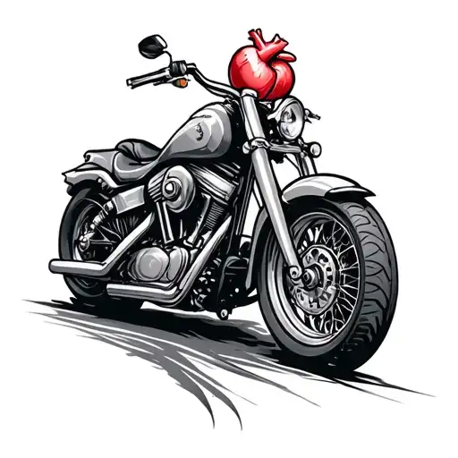 Heart With A Motorcycle
