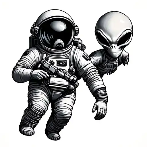 Astronaut And Alien
