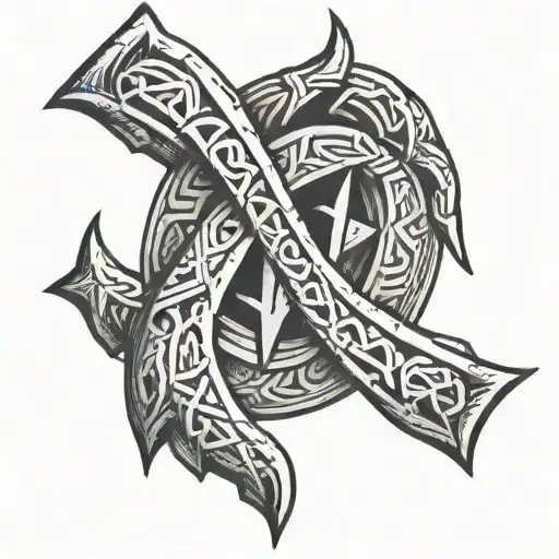 Bind Runes Engraved Style