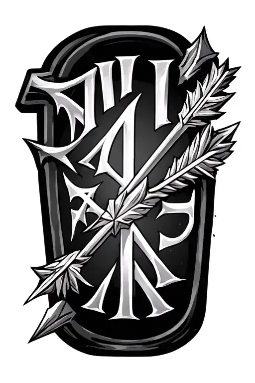 Viking Roman Numeral 4 13 With Arrow Through It