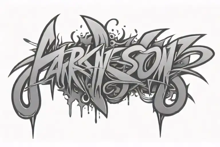 The Word Parkinsons In Graffiti Font The Letters