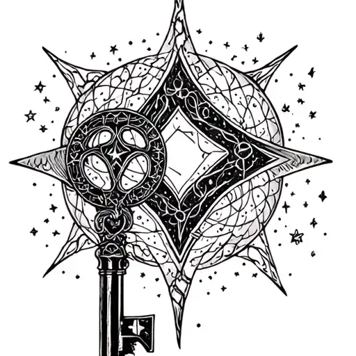 Key And Star Constellation Intertwined