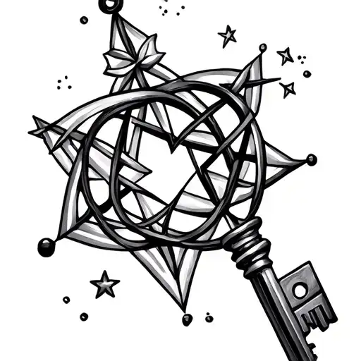 Key And Star Constellation Intertwined