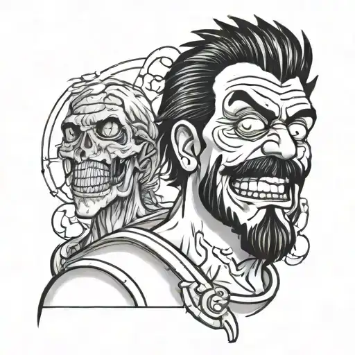 Bob Belcher As A Member Of The Misfits Fiend Skull