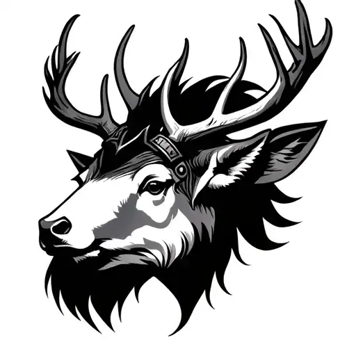 Viking Rune Stag Head