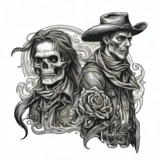 In Love Witha Outlaw Skull Cowboy