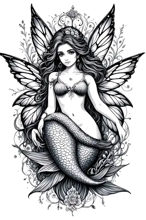 Fairy Mermaid Symmetrical