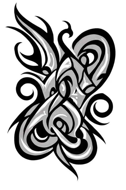 Simple Tribal Inspired Tatoo That Goes Down Side Of Torso