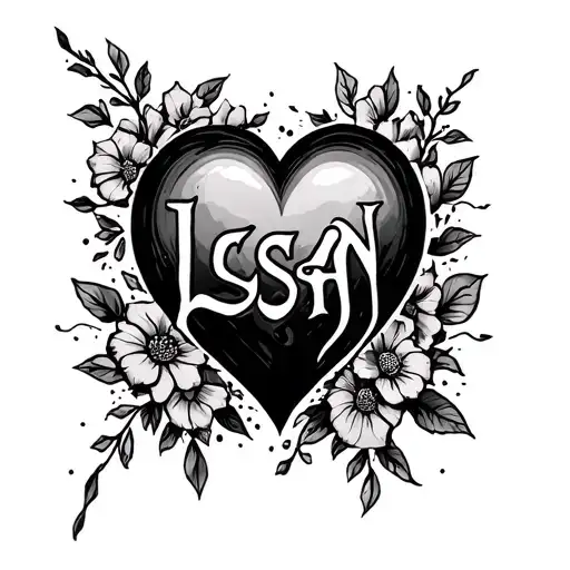Create Me A Tattoo With The Initials Lsan And A Heart