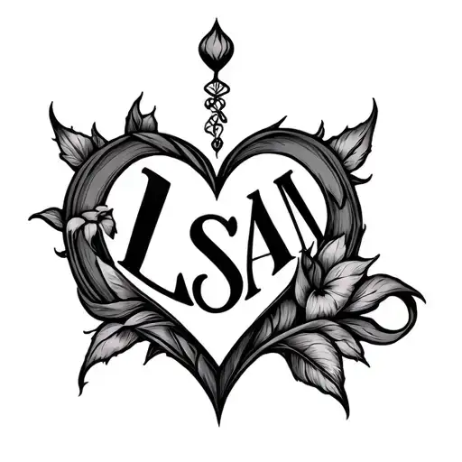Create Me A Small Tattoo With The Initials Lsan And A Heart