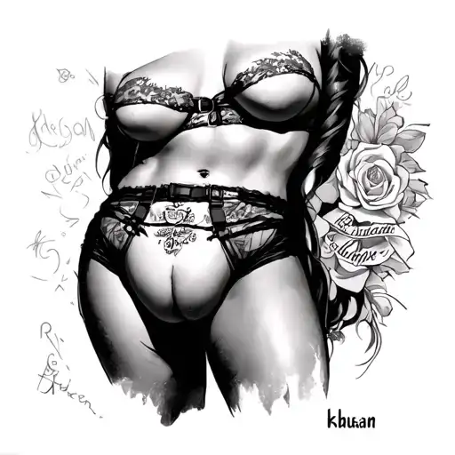 Slutty Crotch Tattoo With Word Khusan To Show Ownership Of My Slutty Girlfriend