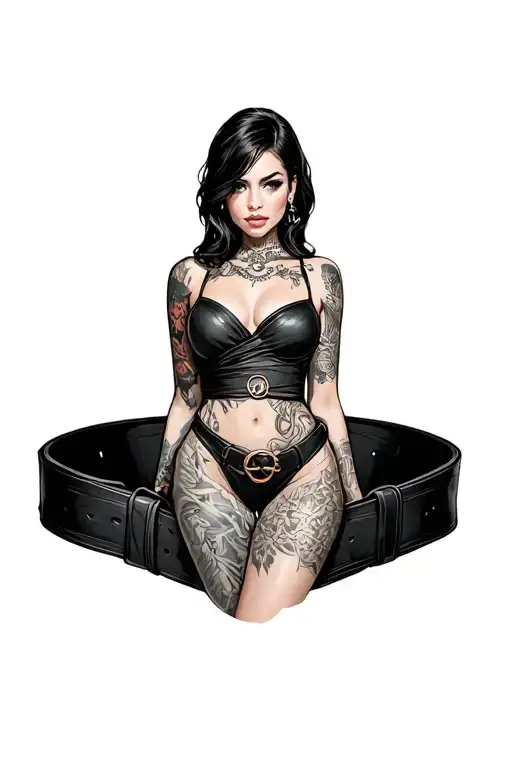 Chasity Belt Wrapped Woman Wearing