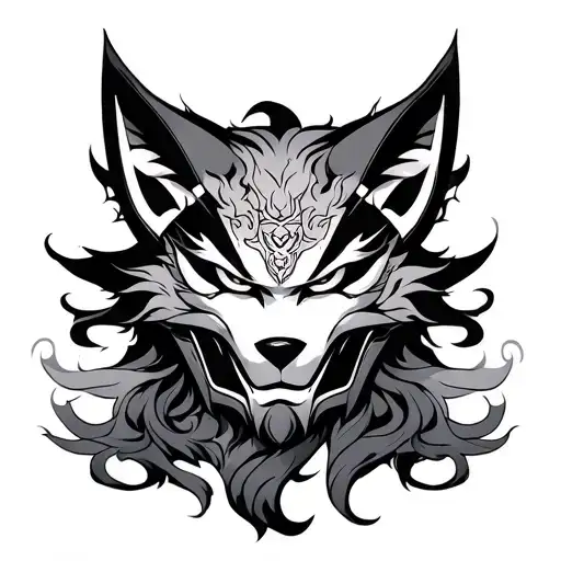Oni Wearing Kitsune Mask