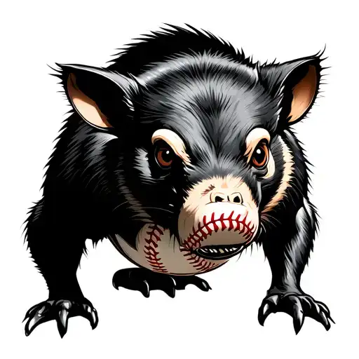 Tasmanian Devil With Baseball
