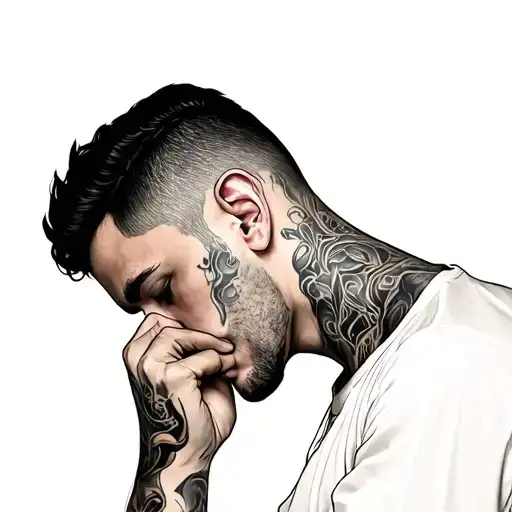Man Holding His Face