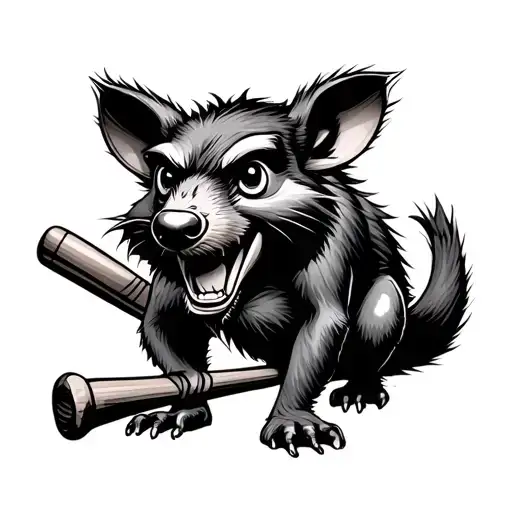 Tasmanian Devil With Baseball Bat