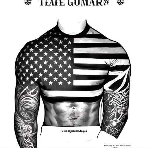 Tongan Sleeve With American Flag