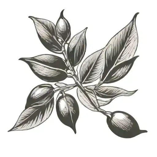 Olive Leaves With Arabic Handwriting Merged