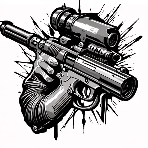 Gangster Machine Gun Intertwined