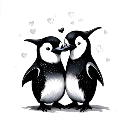 Penguin Couple Love