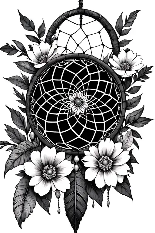 Flowers And Dream Catcher