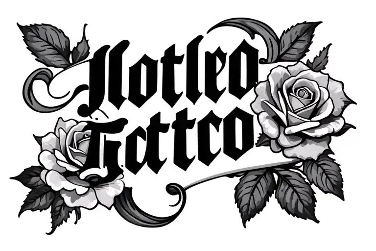 Create Me A Forearm Old English Font Tattoo With Flores And A Rose