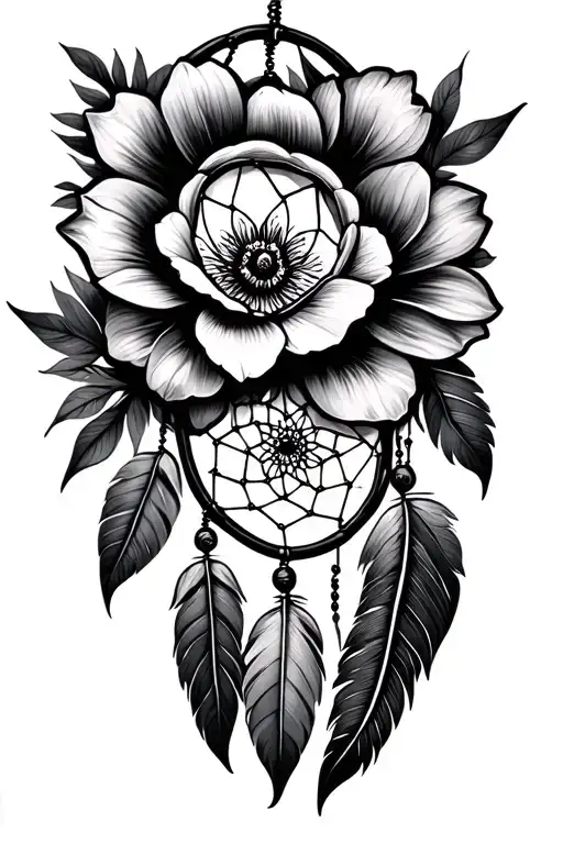 Flowers And Dream Catcher