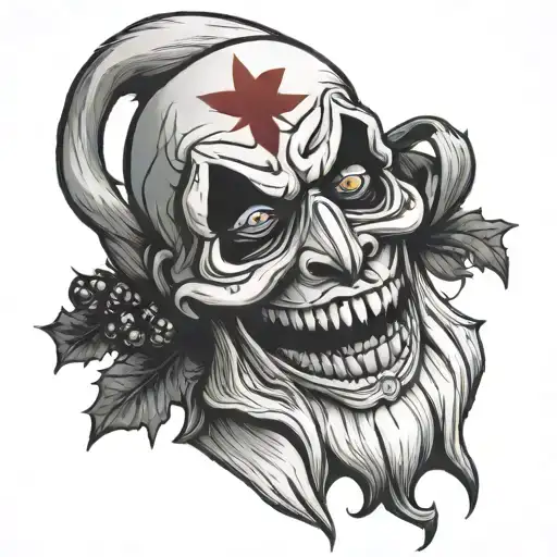 Terrifier With Christmas Glasses Line Work