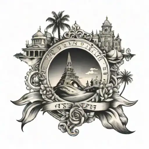 Travel Tattoo That Includes The Number 477