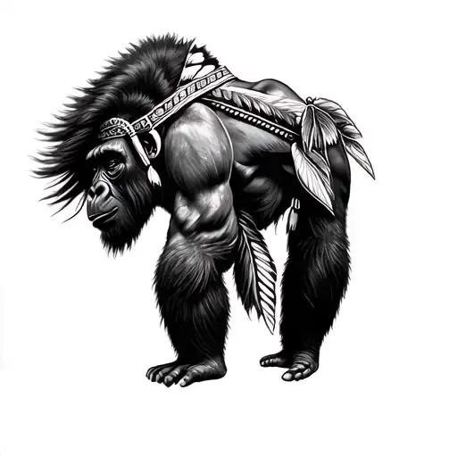 Gorilla And Indian Of The North