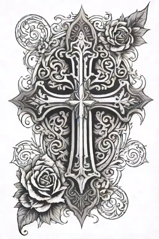 Half Cross Surrounded By Family
