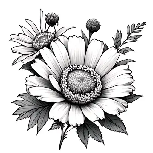 Marigold And Cosmos Flower