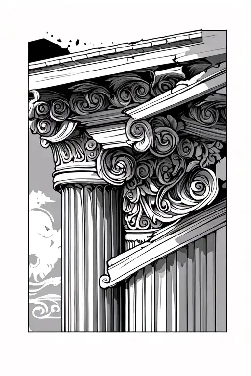 Greek Column Pillar Broken In Two