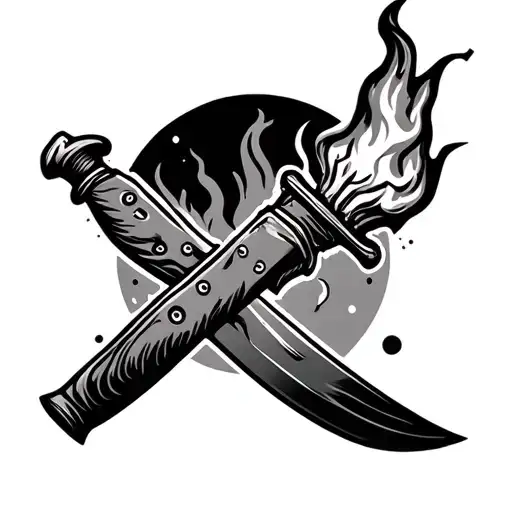 Knife And Torch Crossed