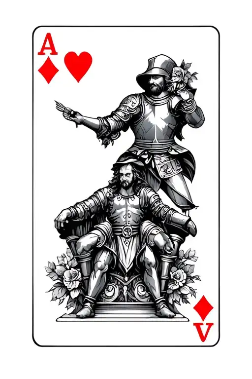 Tattooing Like Playing Cards With A Knight At The Top And A Troubadour At The Bottom