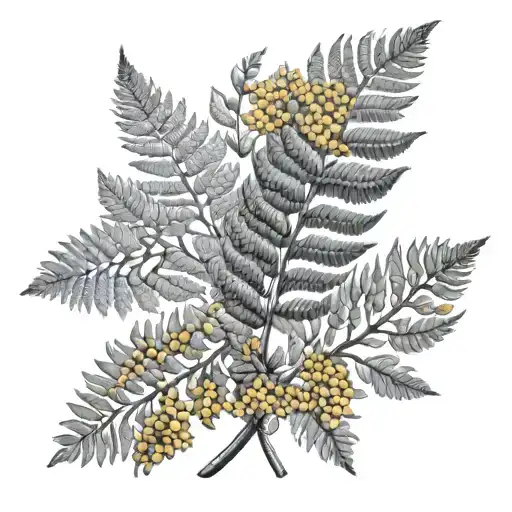 Silver Fern And Golden Wattle