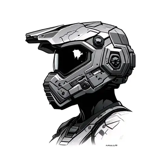Halo Odst Helmet With Cracked Visor