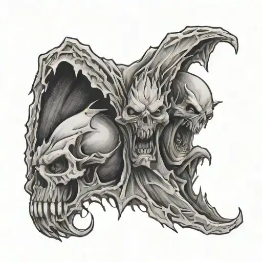 Evil Ripping Out From Within Good Versus Evil