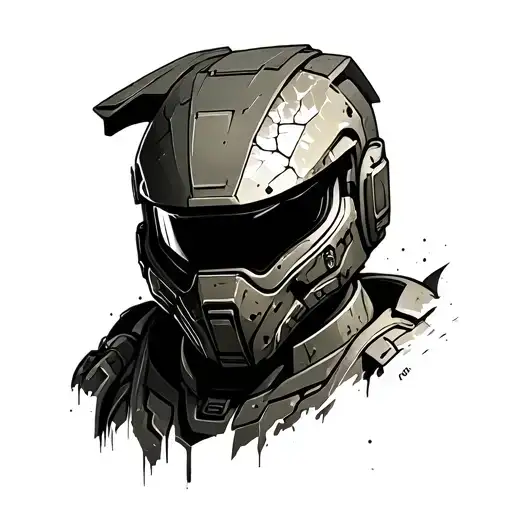 Original Odst Helmet With Cracked Visor